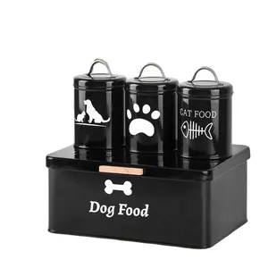 厂家直销耐用镀锌铁储物容器4件套，用于宠物服装和宠物食品