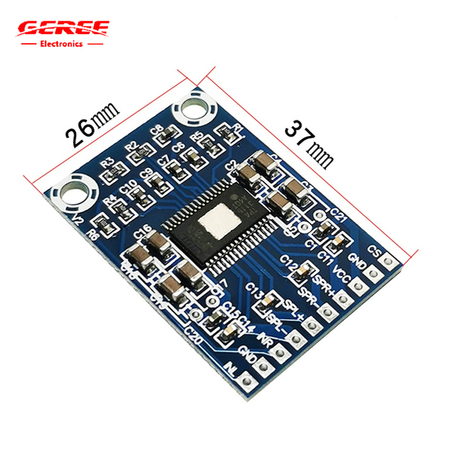 50W*2 Digital Power Amplifier Board XH-M562 TPA3116D2 Dual Channel MINI Class D Amplifier DC12~24V Power Supply Module