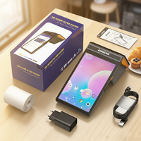 Tablet POS Android 14 8 Inci dengan Printer Thermal 80mm Terintegrasi, Pembaca NFC, Pemindai Kode QR 2D untuk Restoran dan Pemesanan Ritel