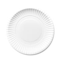 50 pièces/sac Assiettes en papier à plateau fileté, blanches, compatibles micro-ondes, pour dîner quotidien, pique-nique, barbecue, fête et événement