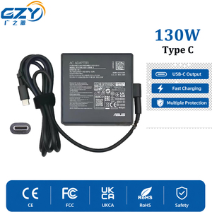 อะแดปเตอร์แปลงไฟแล็ปท็อปชนิด C 130W PD ชาร์จเร็ว 20V 6.5A USB-C เอาต์พุตการป้องกันหลายระดับสำหรับโน้ตบุ๊ก - Product Image 2