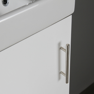 Modern Luxury Small <strong>Free</strong> <strong>Standing</strong> MDF <strong>Bathroom</strong> Cabinet Vanity with Ceramic Basin Lacquer Finish Framed <strong>Mirror</strong> for Cloakroom - Product Image 5
