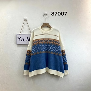 Suéter de punto Fair Isle para mujer, estilo cachemir, cuello redondo, jacquard, para otoño e invierno, venta al por mayor de fábrica, suministro a granel, OEM - Product Image 5