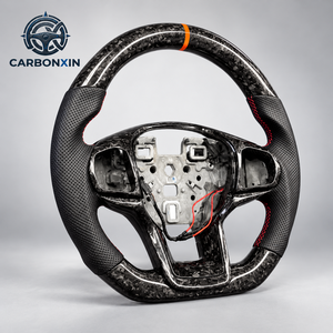 Volant chauffant en cuir forgé et fibre de carbone avec LED pour Explorer Mustang GT Ranger XLT ST S650 S197 (2021-2026) - Product Image 4