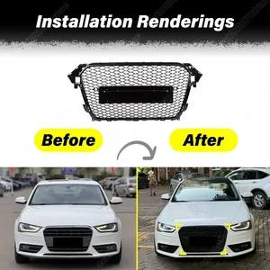 สำหรับ A4/S4 B8.5 ปี 2013 2014 2015 2016 ชุดแต่งสไตล์ RS ฝาครอบหม้อน้ำรถยนต์ ตะแกรงช่องลมด้านหน้า อุปกรณ์ตกแต่งภายนอก ชุดแต่งตัวถัง - Product Image 2
