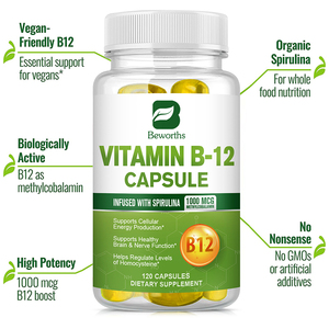 Beworths bổ sung chế độ ăn uống bổ sung bổ sung sức khỏe cho não và thần kinh bổ sung vitamin <span class=keywords><strong>B12</strong></span> Mới Về Hàng Mới Về 120 miếng - Product Image 5