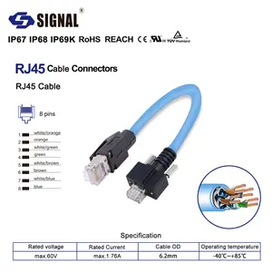 Bester Preis Signal RJ45 zu RJ45 Kabel mit Schild EtherCAT PROFINET 8 Stift M12 kreisförmige Verbinder