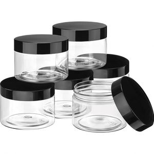 50ml 100ml 120ml PET Cosmetic Jars <b>Plastic</b> Screw Top Body Scrub Containers - Product Image 1