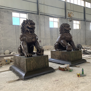 Grande scultura di ornamento all'aperto <span class=keywords><strong>statua</strong></span> cinese della scultura del leone della scultura del <span class=keywords><strong>cane</strong></span> della vetroresina Foo - Product Image 2