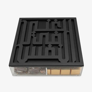 Boîte-cadeau de nom islamique en acrylique personnalisée avec couvercle géométrique coufique boîte de souvenir de bonbon de mot arabe personnalisé pour la décoration de l'Aïd du Ramadan - Product Image 5