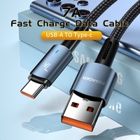 Câble USB tressé ESSAGER ES-X16 en gros, 7A PD100W USB-A vers USB-C, pour charge rapide de téléphones mobiles, compatible avec les téléphones Android