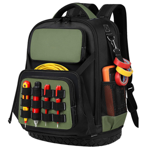 Heavy-Duty OEM Tool <b>Backpack</b> for Mechanics Contractors Waterproof Adjustable Straps Zipper Closure 20-24 Pockets Wrench Holder - Product Image 3
