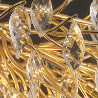 Lustre en cristal personnalisé Goutte de pluie Lustre en cristal de luxe Luminaire en forme de branche d'arbre