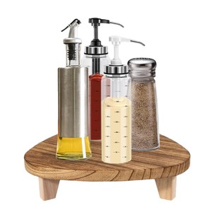 Wooden <b>Riser</b> Base Round Freestanding Bathroom Soap Tray <b>Desktop</b> Toiletries Shelf Rustic Wood Grain Color Durable - Product Image 1
