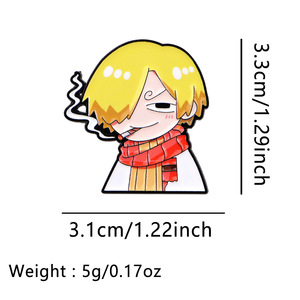 Pin Metálico para Manualidades, Insignia de ONE PIECE Versión Q Broches de Joyería de Moda de Luffy, Zoro, Nami, Boa y Sanji, Broche de Aleación de Anime de Dibujos Animados - Product Image 2