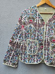 Abrigo de algodón acolchado hecho a mano de alta calidad para mujer, estilo invierno, con estampado indio, estilo bohemio, regalo para ella. - Product Image 5