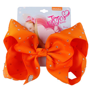 Pasadores de Pelo con Lazo Grande de 8'' con Brillantina de Colores Neón Arcoíris y Pedrería para Niñas, Estilo <span class=keywords><strong>Jojo</strong></span> Siwa - Product Image 4