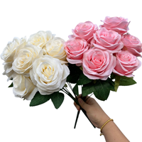 Dekorative 7-Köpfige Seidenrosen-Bouquet Künstliche Blumen Umweltfreundlich Echt Aussehend für Innenräume Chinesisches Neujahr Weihnachten Abschlussfeier