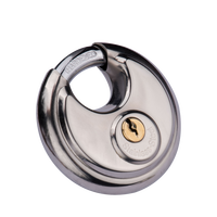 Cadenas à clé étanche et robuste, cadenas à disque rond en acier inoxydable, couvercle de porte-clés