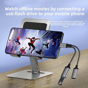 Adaptateur <span class=keywords><strong>USB</strong></span> 2.0 multifonction 60W 2 en 1 Type-C OTG PD, câble de charge et de partage pour clé <span class=keywords><strong>USB</strong></span>, souris, <span class=keywords><strong>iPad</strong></span> <span class=keywords><strong>Pro</strong></span> - Product Image 3