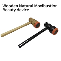 Marteau de moxibustion en bois pour le nombril, bicolore, brûleur de caleçon portable, outil de thérapie de réchauffement abdominal et de relaxation des méridiens, avec moxa remplaçable