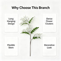 Fleur artificielle en soie à 2 branches, stamine de locuste, fleur séchée, décoration pour la maison et les mariages, ornement, fleur de simulation