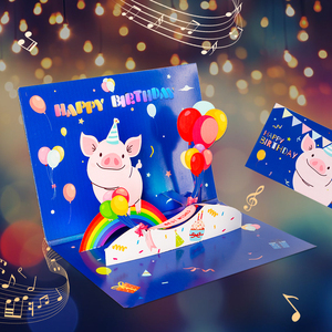 3D Pop up Tarjeta <span class=keywords><strong>de</strong></span> <span class=keywords><strong>Cumpleaños</strong></span> Musical Animal Tema Personalizado <span class=keywords><strong>de</strong></span> Lujo Hecho a Mano Blancanieves Papel Ecológico para Niños Adultos Sobre - Product Image 3