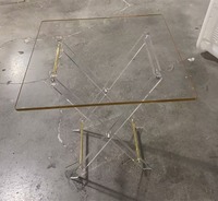 Table d'appoint portable en acrylique pour l'extérieur, style arabe, carrée, pour thé et desserts, facile à assembler et pliable, idéale pour les fêtes, les balcons et les mariages.
