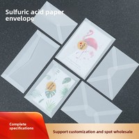 Enveloppes en papier calque transparent, vente en gros, pour cartes postales vintage de mariage, invitations, protège-documents, avec logo. 3 B6 Chine