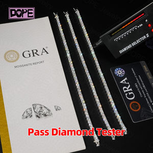 Envío en 3 Días Collar de Tenis de 3 mm y 4 mm, 20 y 22 Pulgadas, Cadena de Tenis de Plata 925 con Diamantes VVS y Moissanita Helados - Product Image 4