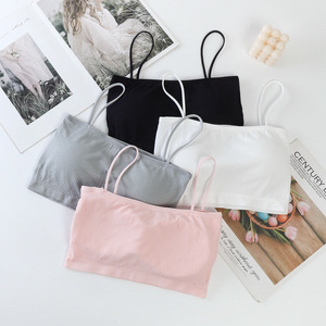 Nouvelle Camisole pour filles, soutien-gorge, poitrine, bustier, bretelles, Sexy, dos croisé, soie glacée - Product Image 4