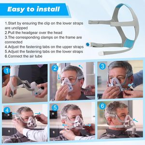 Ventes chaudes : <span class=keywords><strong>Masque</strong></span> CPAP confortable de qualité supérieure, avec sangle pour la tête, bienfaits pour la santé cardiaque, pour masques nasaux complets AiF F20/Air Touch N20 - Product Image 3