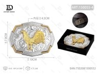 Hebilla de Cinturón Grande Plateada Estilo Alien de 4.5cm, Aleación Chapada, Estilo Occidental - Product Image 1