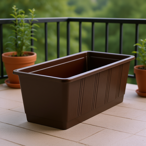GELI Standard Flower <b>Box</b> 10 Pack Brown Rectangular <b>Planter</b> for Balcony Garden Use - Product Image 3