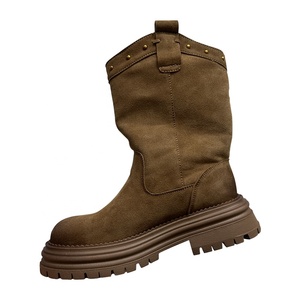 Giày bốt nữ Martin có logo tùy chỉnh, đế dày, mũi tròn, kiểu dáng thường ngày, bền, thích hợp đi sa mạc - Product Image 1