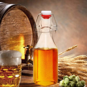 Botellas de vidrio cuadradas transparentes de 250ml y 1000ml con tapón abatible para <span class=keywords><strong>cerveza</strong></span> fría, alimentos enlatados, almacenamiento de líquidos, uso de salsa - Product Image 6