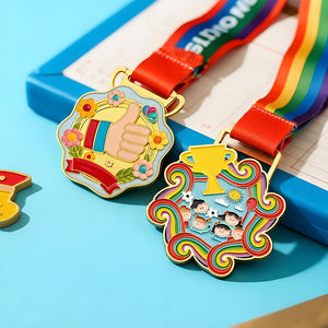 เหรียญรางวัลการ์ตูนแบบกำหนดเองพร้อมริบบิ้น สีสันสดใส รางวัลโลหะจากแอนิเมชั่นภาพยนตร์ เหรียญเคลือบเงา ของขวัญสำหรับการเข้าร่วมและการสำเร็จกิจกรรม - Product Image 5