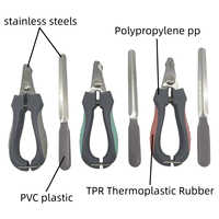 Ensemble d'outils de toilettage pour animaux de compagnie en gros, multicolores, neufs, de luxe, écologiques, en plastique et acier inoxydable, comprenant des ciseaux, une brosse et un peigne à poils