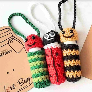 Nuevo Producto de Comercio Exterior Transfronterizo Tiktok: Labial de Algodón Tejido, Hecho a Mano, Estilo <span class=keywords><strong>Americano</strong></span> Creativo, con Diseño de Abeja y Sandía - Product Image 3