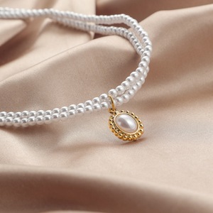 Nouveau Double Couches Perle Chaîne <span class=keywords><strong>Collier</strong></span> <span class=keywords><strong>Ras</strong></span> Du <span class=keywords><strong>Cou</strong></span> pour Femmes Mode <span class=keywords><strong>Femme</strong></span> <span class=keywords><strong>Collier</strong></span> Parti Cadeau Bijoux - Product Image 3