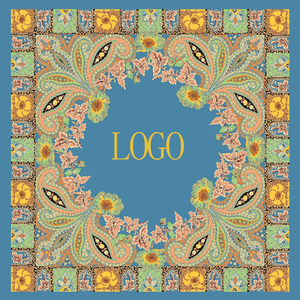 Foulard Quadrato da Donna 100% Pura Seta con Stampa Digitale e Logo Personalizzato, Grande Sciarpa Scialle per Capelli in Raso di Pura Seta - Product Image 2