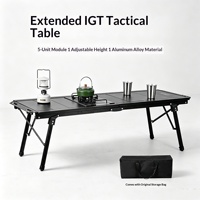 Table pliante tactique IGT en alliage d'aluminium à 5 sections, légère et portable pour le camping et les pique-niques en extérieur