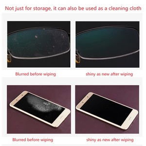 שקית מיקרופייבר עם שרוך למשקפי ראייה ומשקפי שמש, עם לוגו, בגודל 6 אינץ' ומעלה, לאחסון ואריזה, בציפוי זהב בהתאמה אישית - Product Image 4