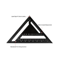 Vente chaude 7 pouces en alliage d'aluminium Triangle règle vitesse carré métrique multi angle règle de mesure règles de niveau mesure
