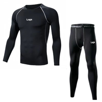 Ensemble de compression personnalisé en gros de 5 pièces, t-shirt de fitness, short, collants à séchage rapide, tenue de sport, jogging pour hommes