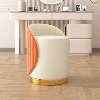 Hocker im Neuen Abverkauf für Esszimmer, Rund, Modern, für Zuhause, Luxuriöser Fußhocker, Wohnzimmermöbel, Gold, Stühle, Leder-Ottomanen und Hocker
