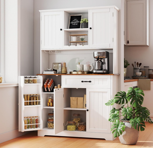 Armoire de rangement de cuisine avec comptoir, armoire de rangement haute de 67,7 pouces pour salle à manger et salle d'artisanat - Product Image 2