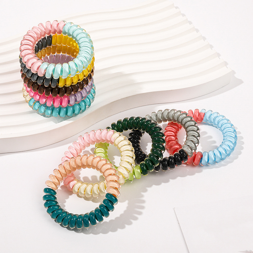 Модная цветная телефонная проволока, эластичная повязка на голову, резинка для волос, аксессуары для женщин и девочек