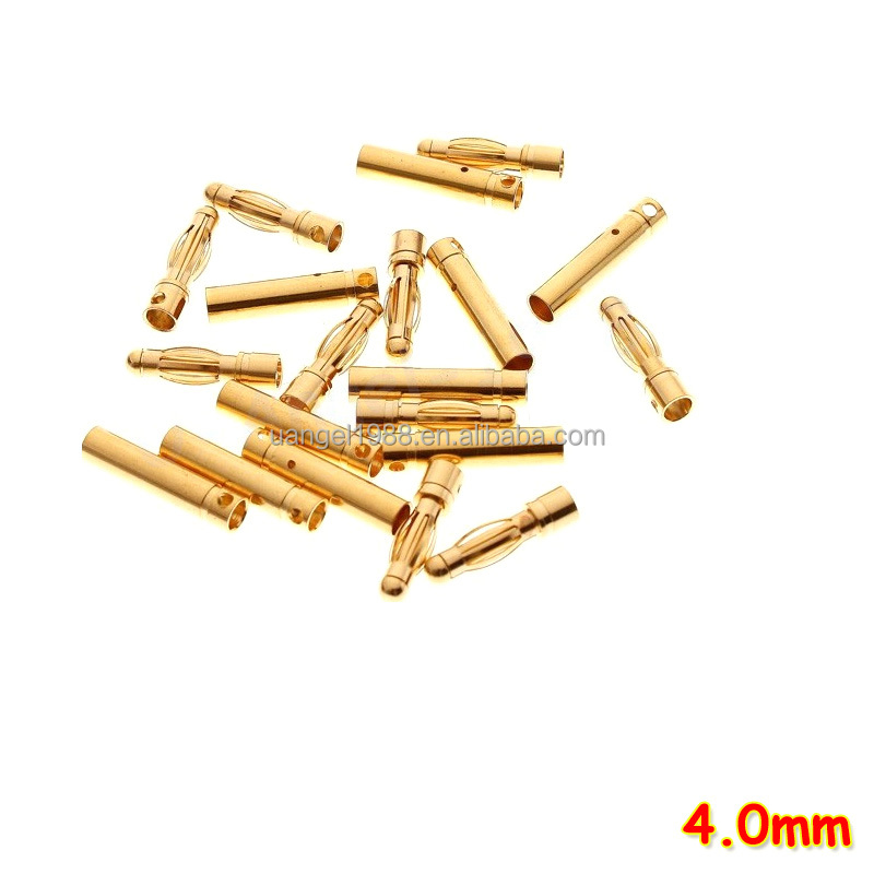 Spina del connettore della Banana della pallottola dell'oro di 2.0mm 3.0mm 3.5mm 4.0mm 5.5mm 6.0mm 8.0MM per le spine della batteria di ESC Lipo RC