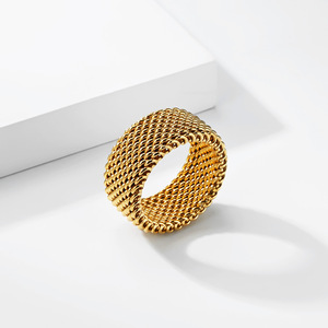 Unisex trendy <b>titanium</b> steel woven <b>rings</b> for men and women, niche, stylish, high-end, colorfast. - Product Image 3